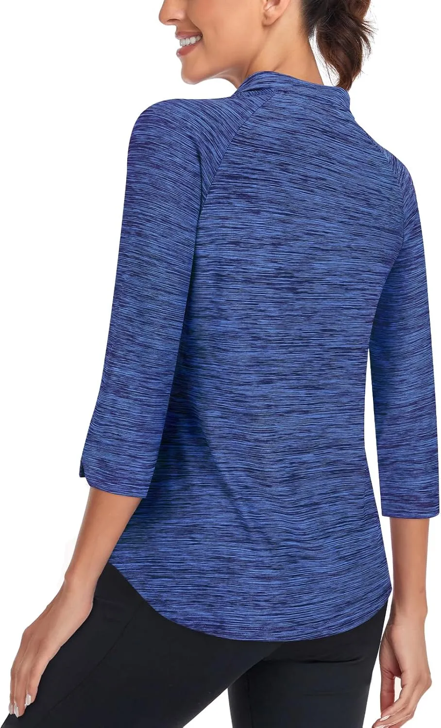 Cucuchy Style Womens Golf Shirt 3/4 Sleeve Quarter Zip Workout Tennis Tops Quick Dry UPF 50  Shirts