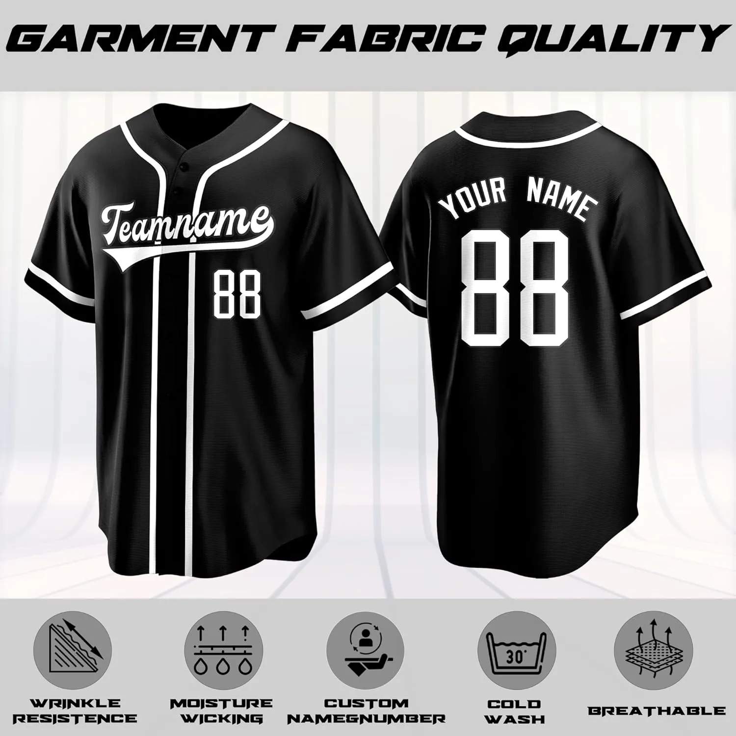 Custom Baseball Jersey Stitched Print Personalized Name Number Team Button Down Shirts Sports Uniform for Men Women Boys