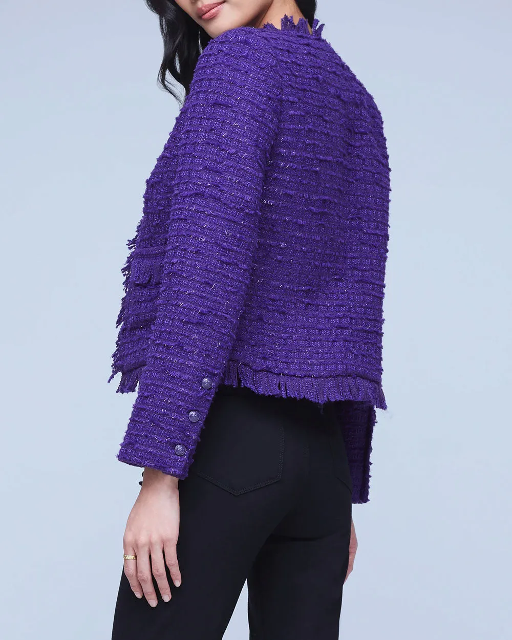 Deep Violet Angelina Tweed Blazer