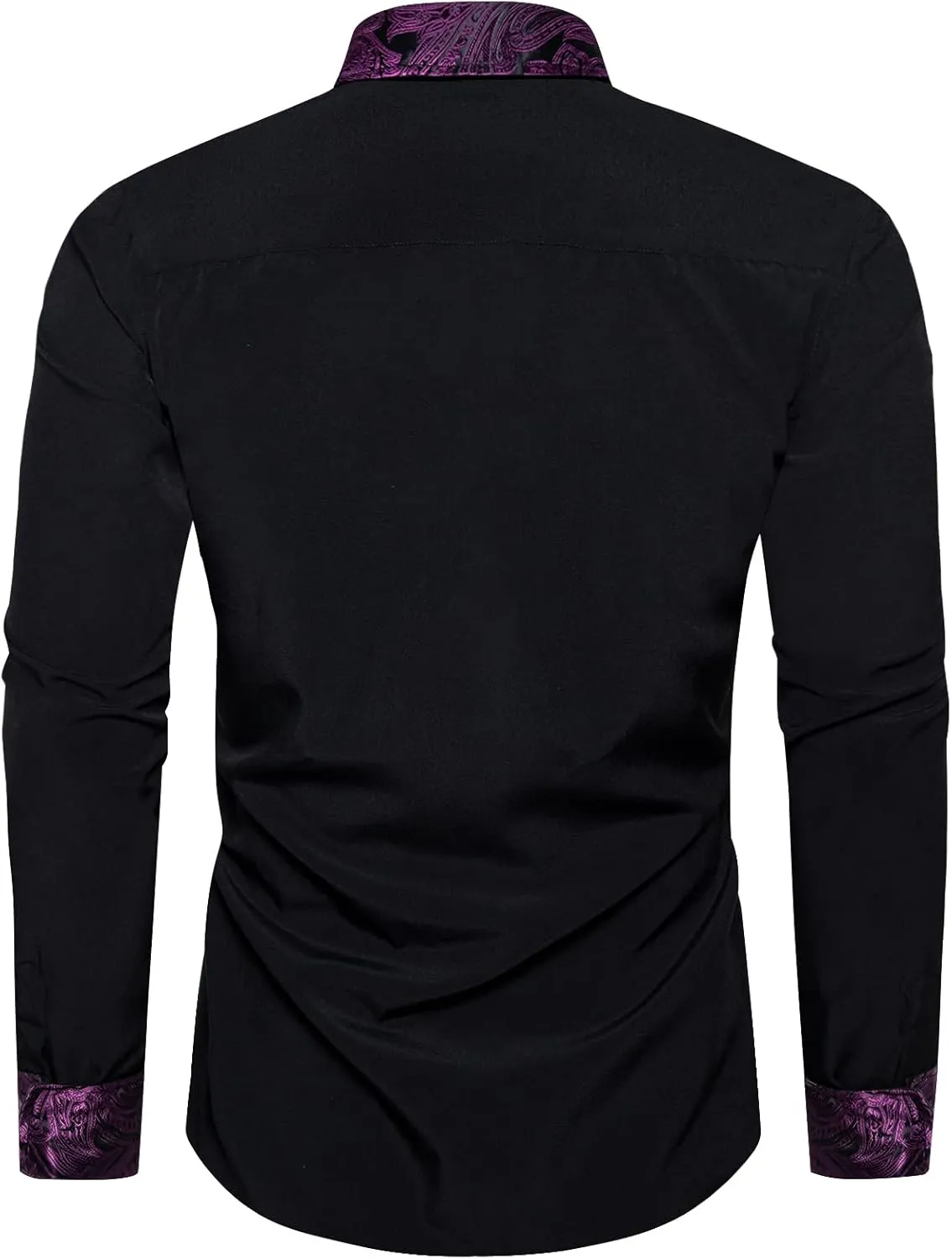 DiBanGu Mens Long Sleeve Dress Shirt Casual Cotton Button Down Shirts with Pocket Business Inner Contrast Shirt