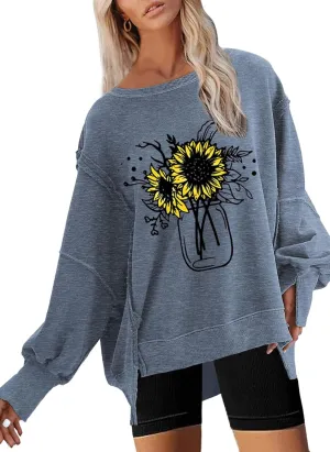 Disamer Womens Crew Neck Sweatshirts Teen Girls Tie Dye Oversized Fall Clothes 2025 Outfits Long Sleeve Pullover Tops