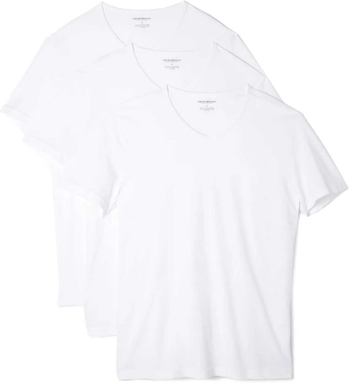 Emporio Armani Men's 3-Pack Regular Fit V-Neck Undershirt