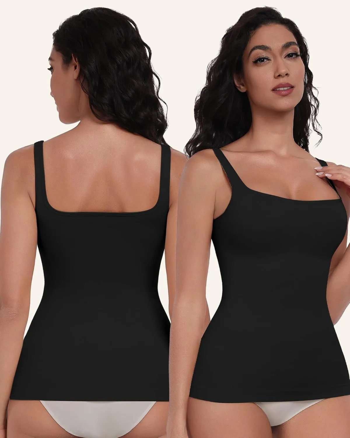 EUYZOU Womens Shapewear Tummy Control Seamless Square Neck Compression Tank Tops for Women Body Shaper Camisole Top