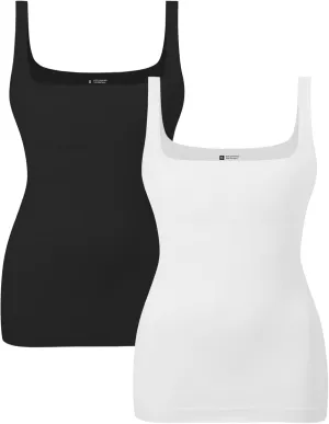 EUYZOU Womens Shapewear Tummy Control Seamless Square Neck Compression Tank Tops for Women Body Shaper Camisole Top