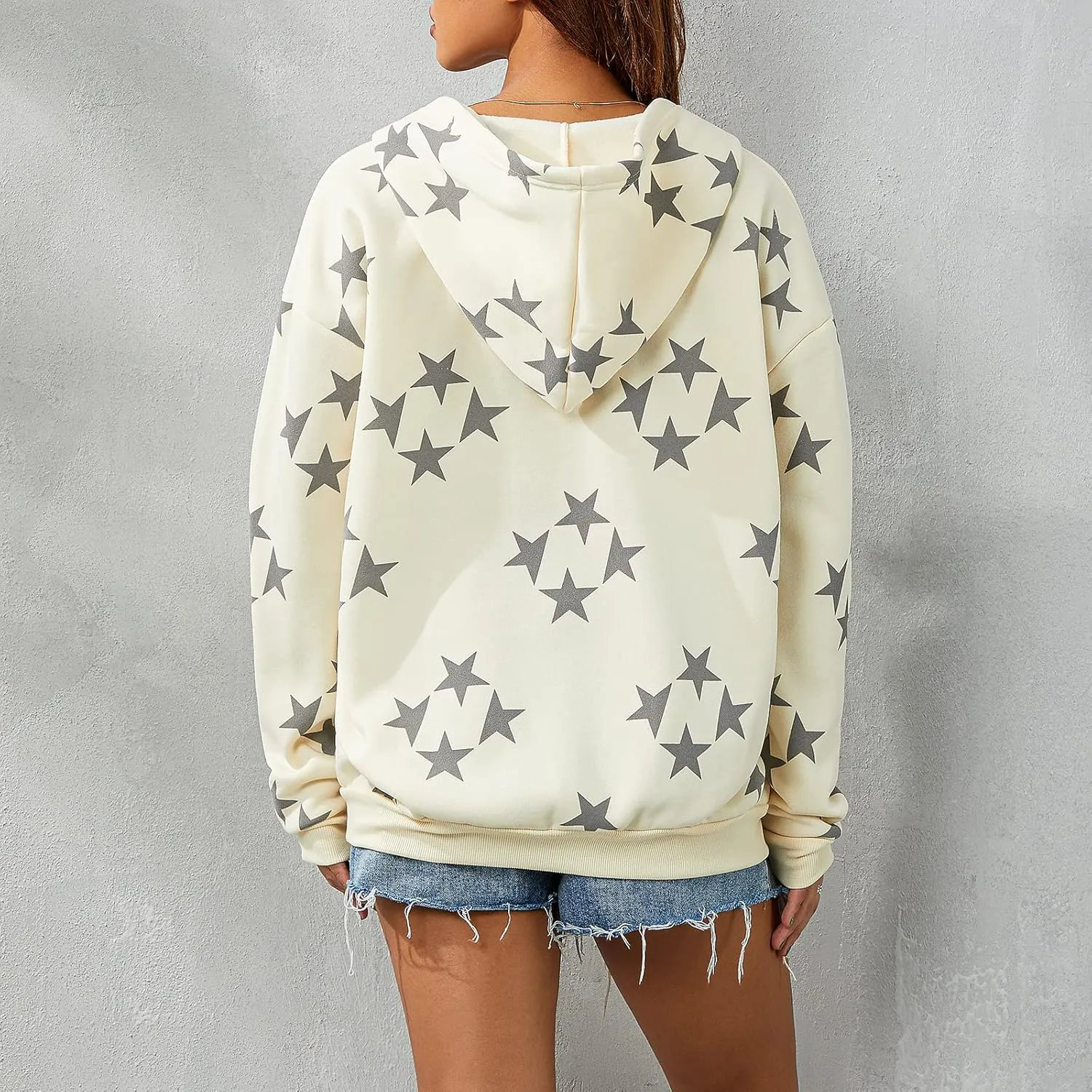 Faretumiya Y2k Hoodies Shirts Long Sleeve Oversized Full Zip Baggy Sweatshirt Printed Punk Harajuku Jacket Grunge Streetwear