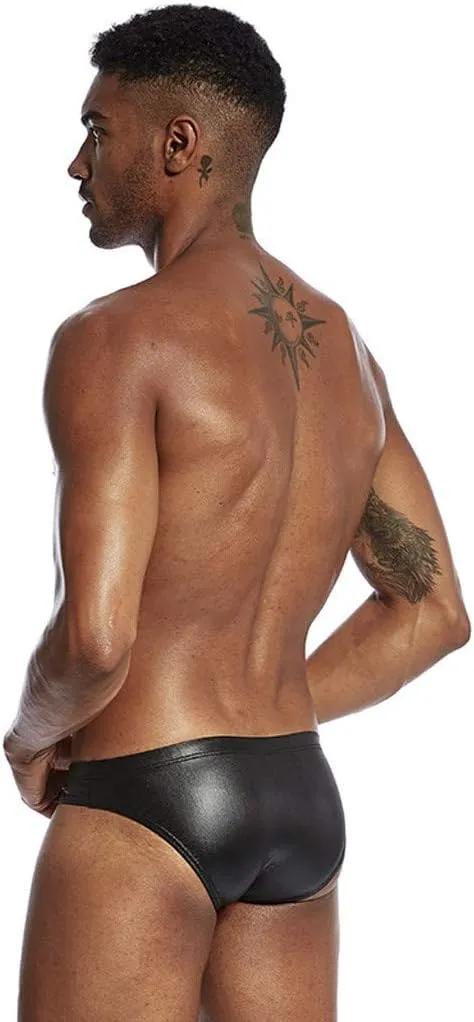 Fashion Stamping Leather Imitation Leather Letter Briefs Mens beneath Underwear