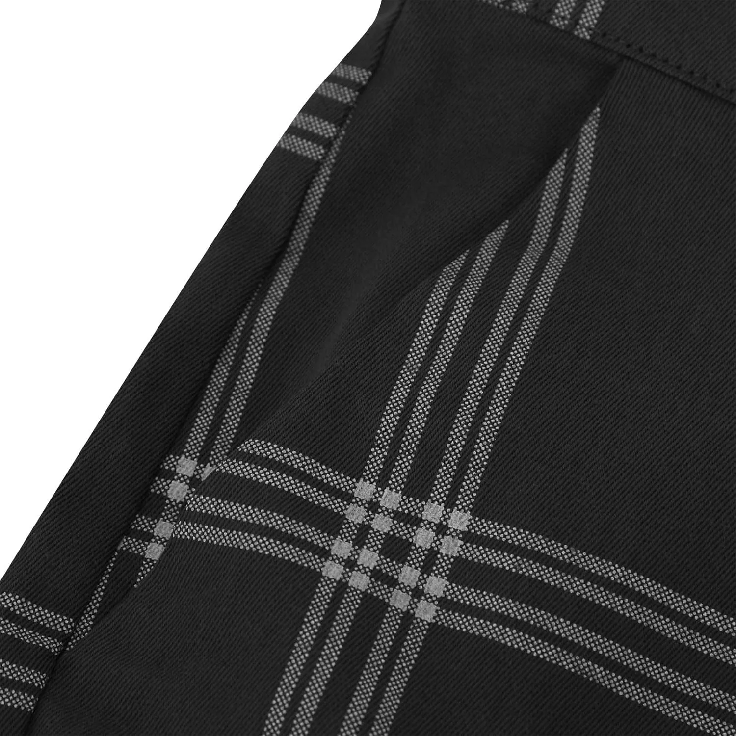 Finelylove Mens Plaid Pants Fashion Stretch Skinny Dress Pants Slim Fit Flat Front Chino Pants Casual Golf Slacks