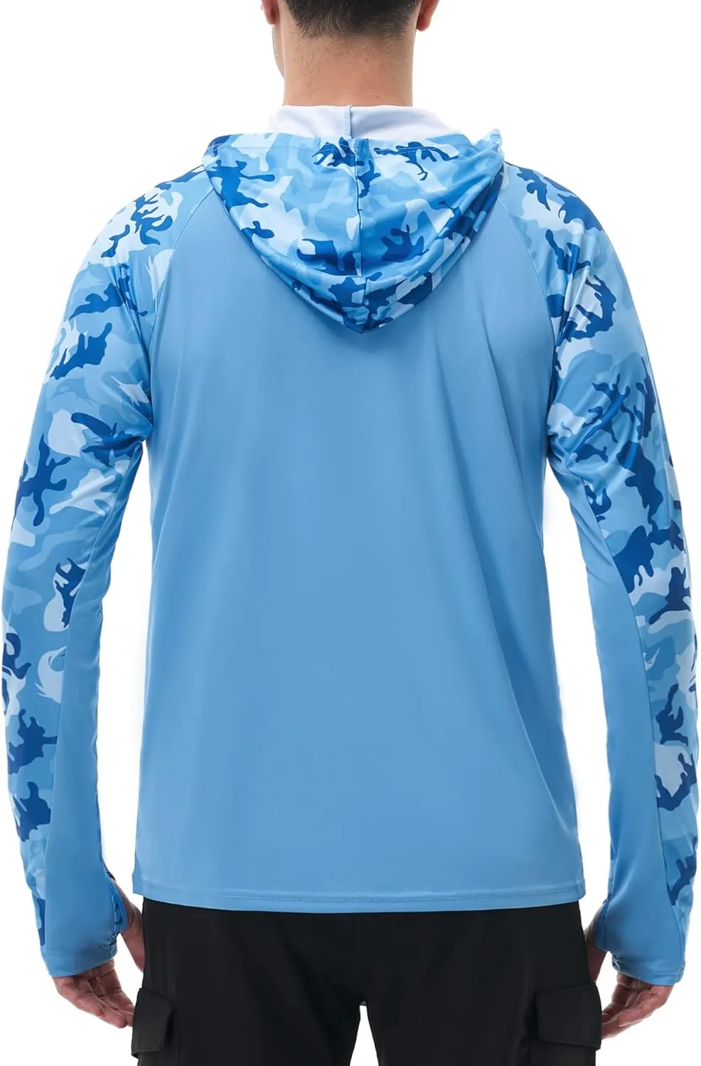 FISHEAL Men's Performance Fishing Hoodie Shirt with Thumbholes - UPF 50 Sun Protection Camo Long Sleeve Shirts Quick-Dry