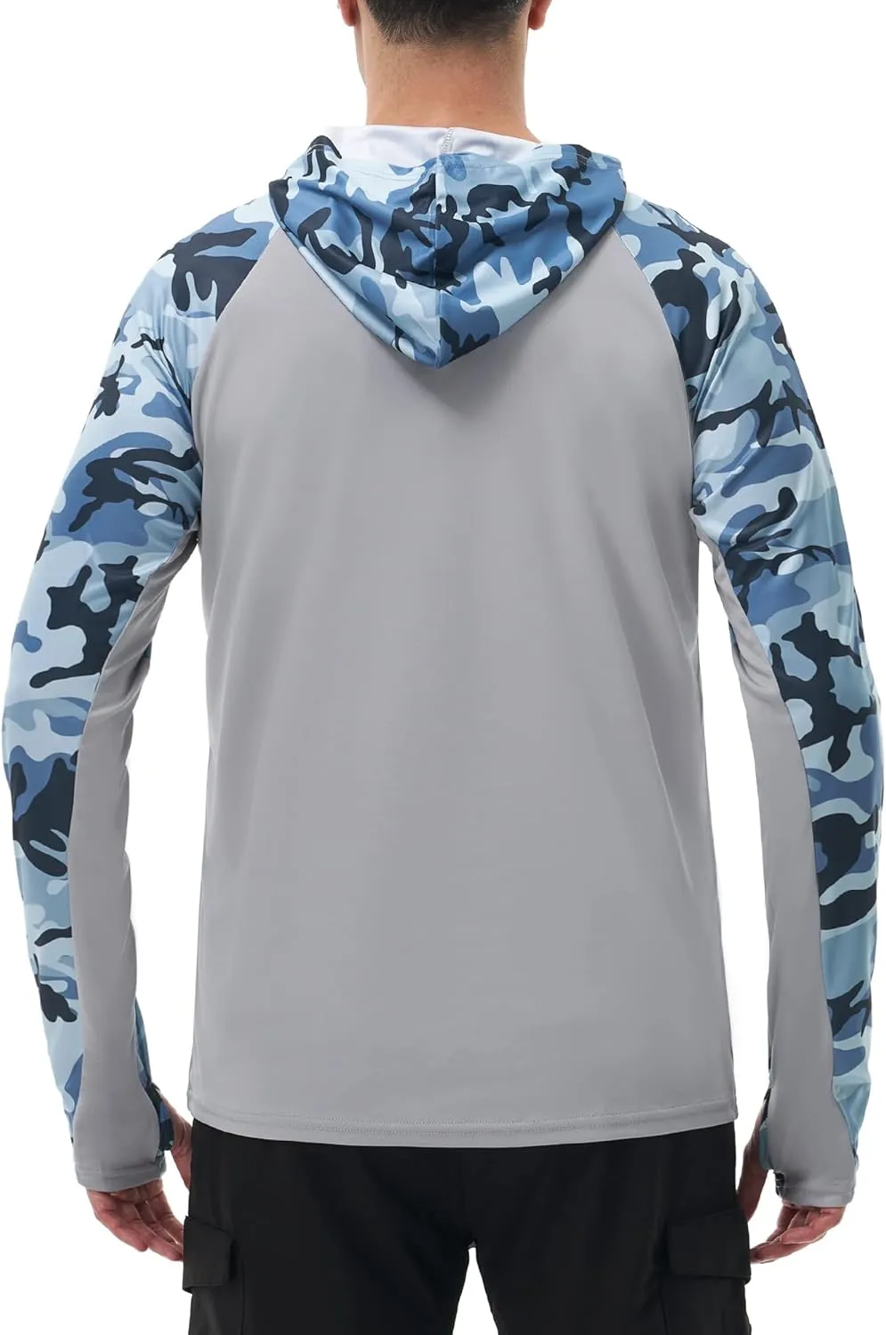 FISHEAL Men's Performance Fishing Hoodie Shirt with Thumbholes - UPF 50 Sun Protection Camo Long Sleeve Shirts Quick-Dry
