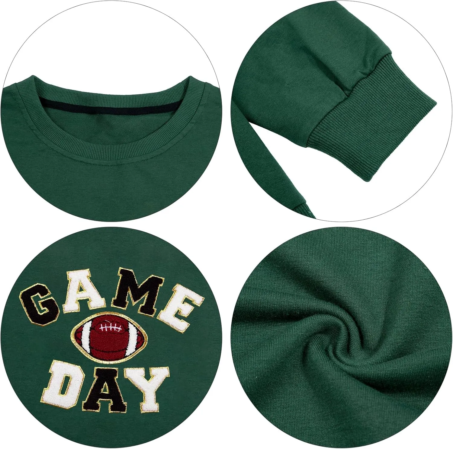 FLOYU Women Sunday Funday Sweatshirt Cute Football Graphic Pullover Game Day Weekend Tops Casual Football Season Shirt