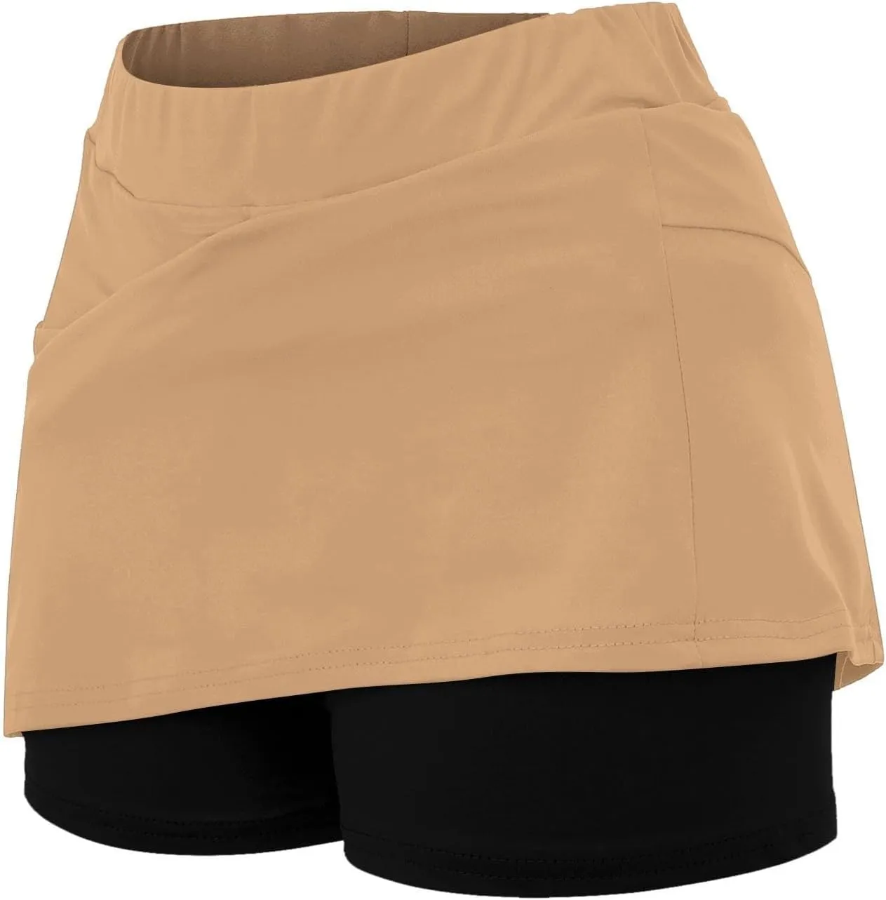 GIERIDUC Athletic Skorts for Women Plus Size Tummy Control Tennis Yoga Skirt Shorts High Waist Solid Comfy Elastic Shorts