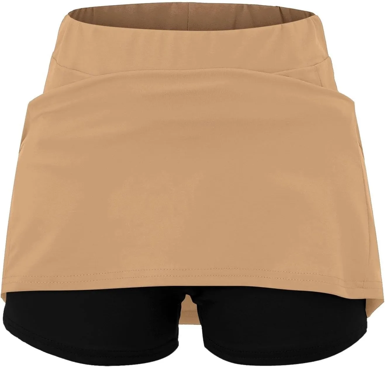 GIERIDUC Athletic Skorts for Women Plus Size Tummy Control Tennis Yoga Skirt Shorts High Waist Solid Comfy Elastic Shorts