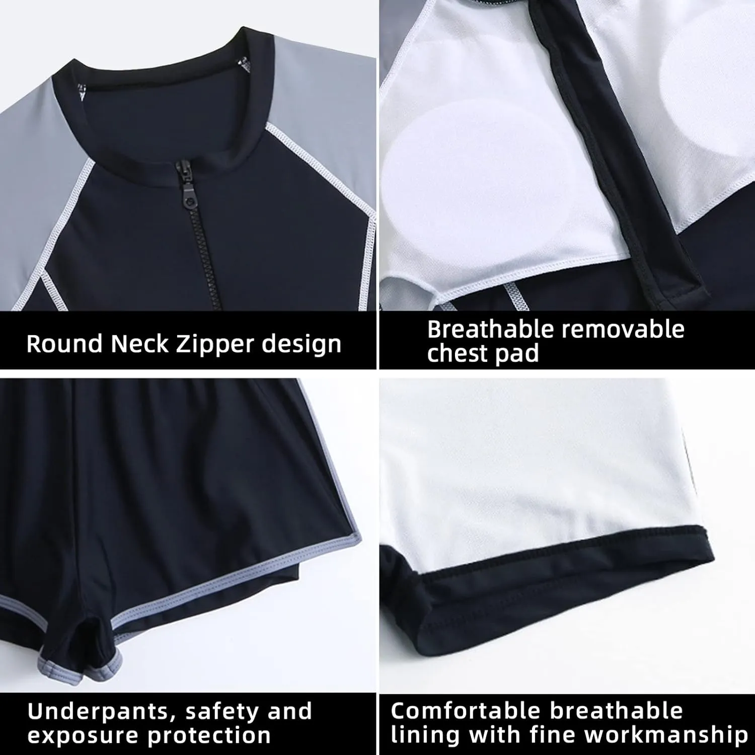 Girls Swimsuits, Kids Two-Piece Rashguard Swim Set Bathing Suits Beach Shorts Quick Dry Swim Shirts Size 6-7,8,10-12,14-16