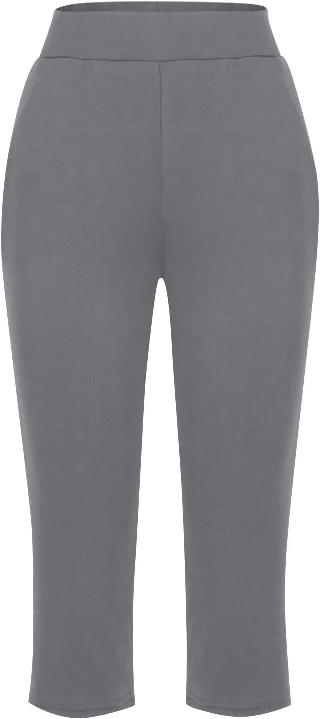 GOKKILRW Women Capri Pants High Waist Yoga Crop Athletic Trousers Straight Leg Pajama Pants Capris Sweatpants Casual Joggers