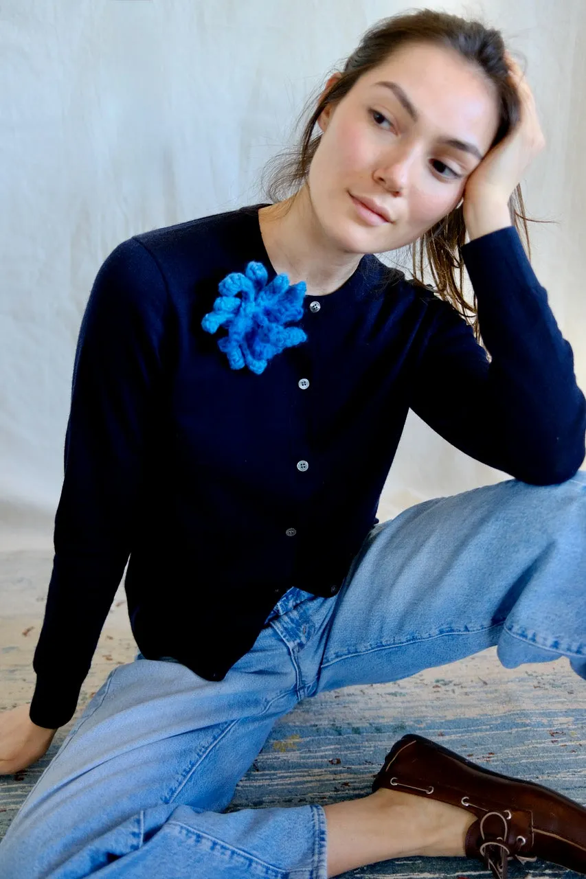 Hand crocheted brooche. Sea flower