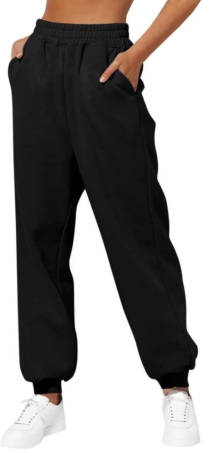 Heart Print Sweatpants for Women Long Pants I Love My bf Jogger Pants Elastic High Waist Trousers