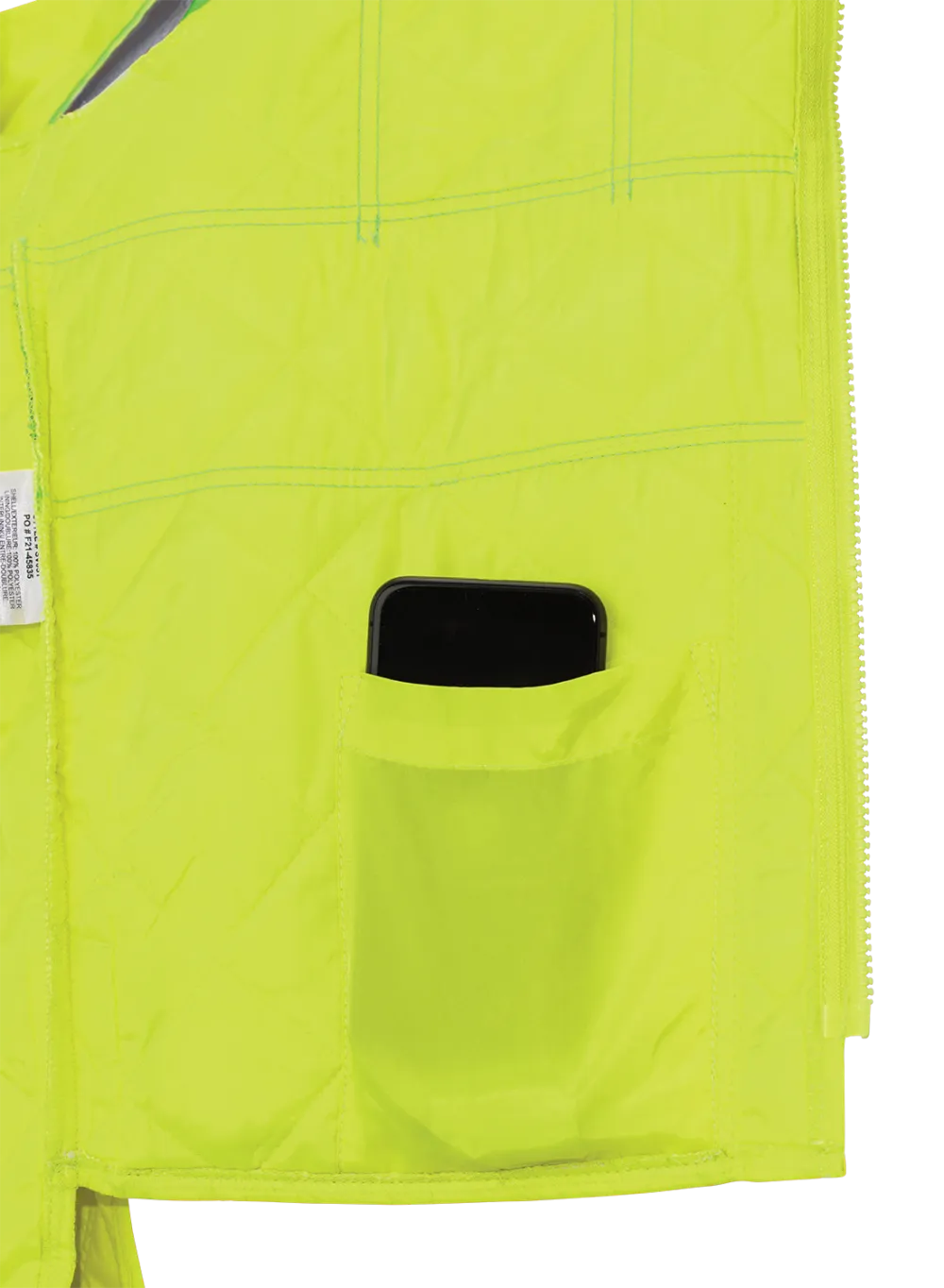 Hi-Vis Quilted Safety Freezer Vest by Tough Duck - Style SV05