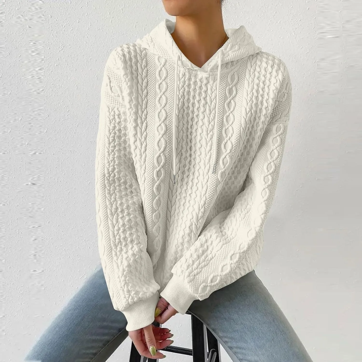 Hoodies For Women Casual Pullover Long Sleeve Drawstring Hoodies Sweatshirts with Pocket