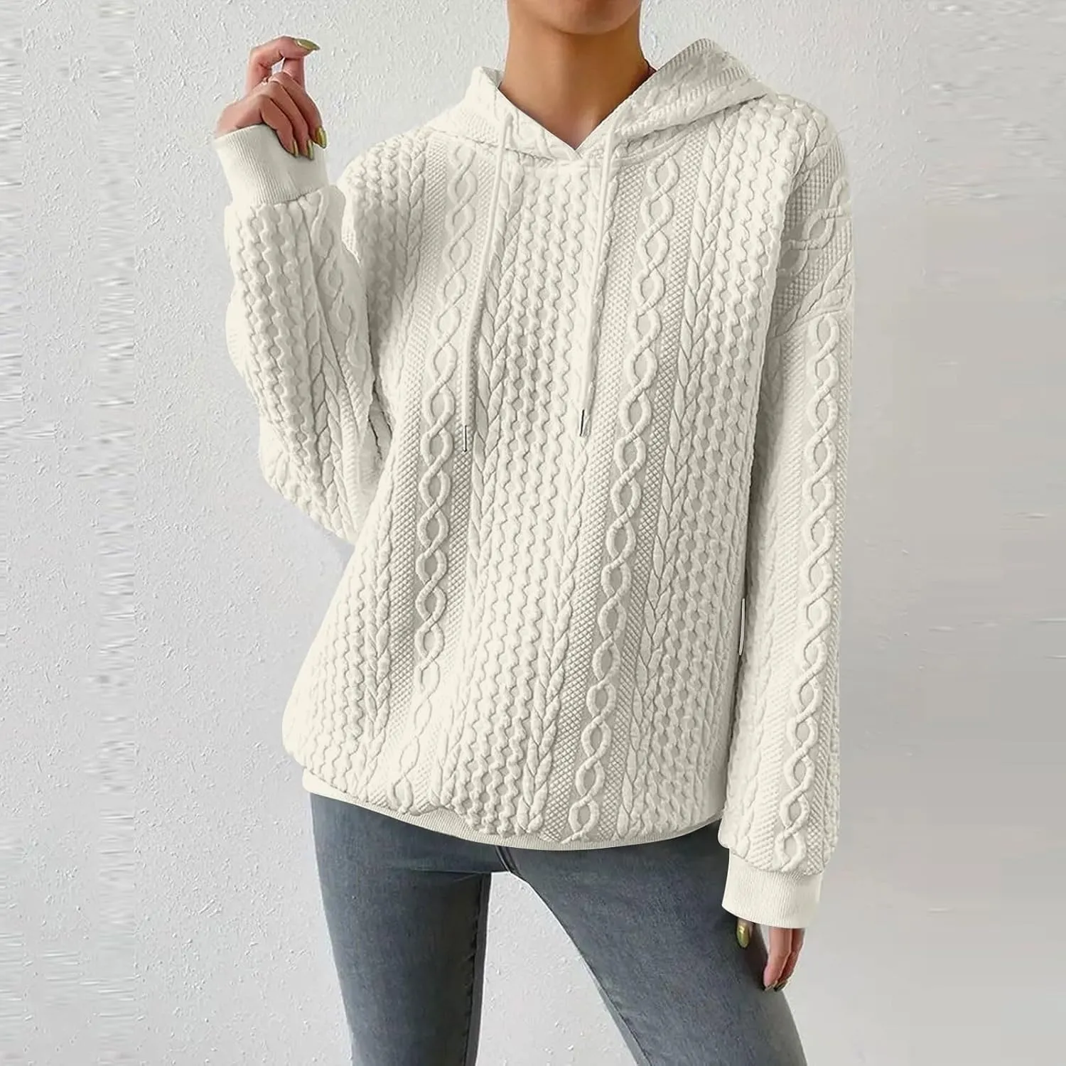 Hoodies For Women Casual Pullover Long Sleeve Drawstring Hoodies Sweatshirts with Pocket