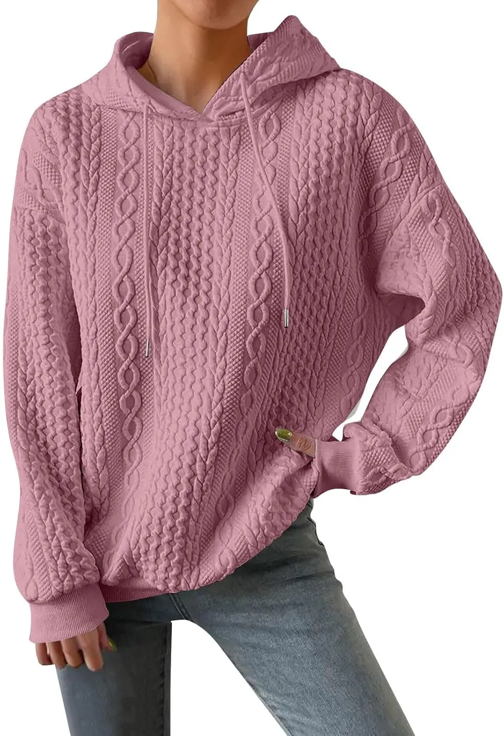 Hoodies For Women Casual Pullover Long Sleeve Drawstring Hoodies Sweatshirts with Pocket