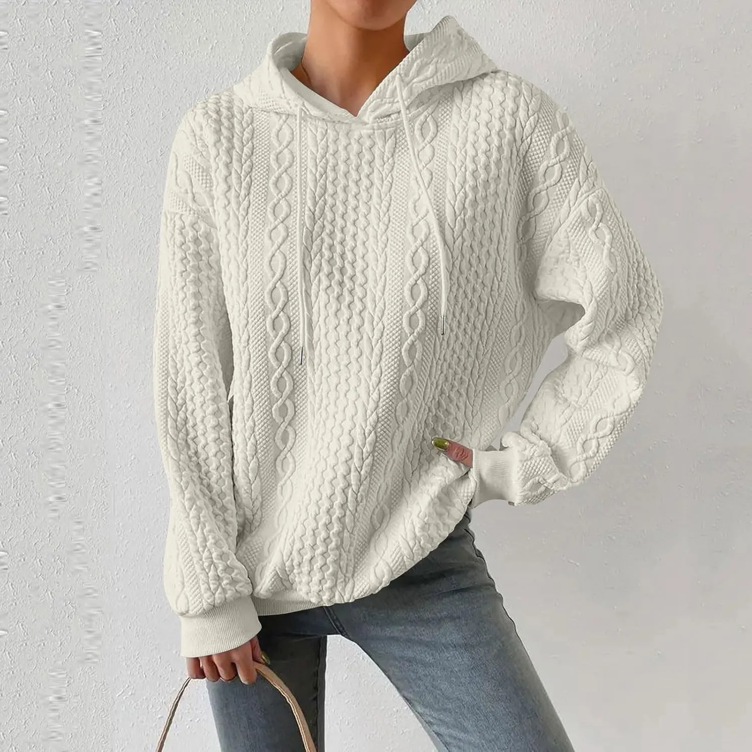 Hoodies For Women Casual Pullover Long Sleeve Drawstring Hoodies Sweatshirts with Pocket