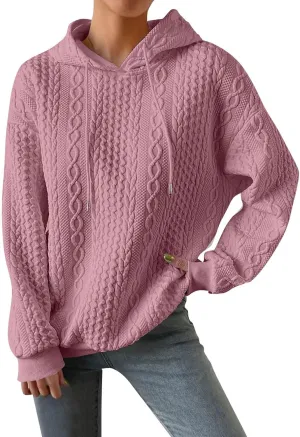 Hoodies For Women Casual Pullover Long Sleeve Drawstring Hoodies Sweatshirts with Pocket