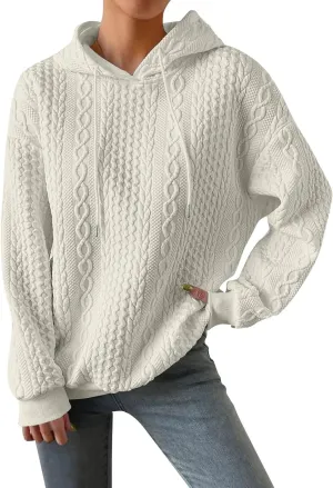 Hoodies For Women Casual Pullover Long Sleeve Drawstring Hoodies Sweatshirts with Pocket