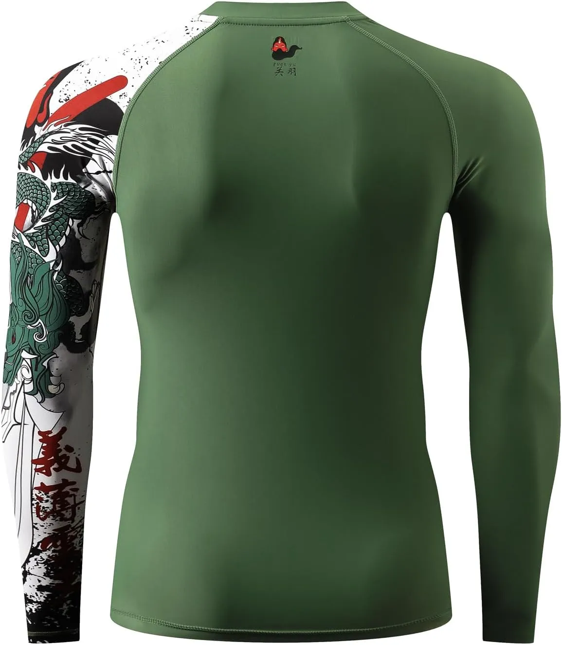 HUGE SPORTS Men's Rash Guard Long Sleeves UPF 50  UV Sun Protection Quick Drying Splice Compression Swim Shirts