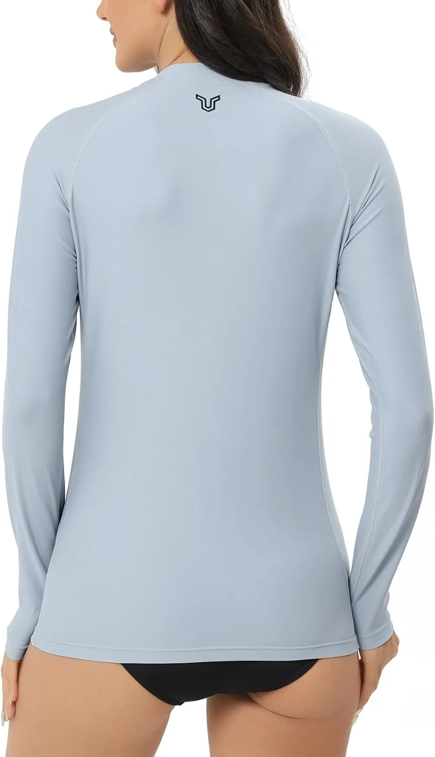 HUGE SPORTS Women's Rash Guard Long Sleeve Sun Protection UPF 50  Swimwear Shirts Quick Dry Swimsuit Surf Top