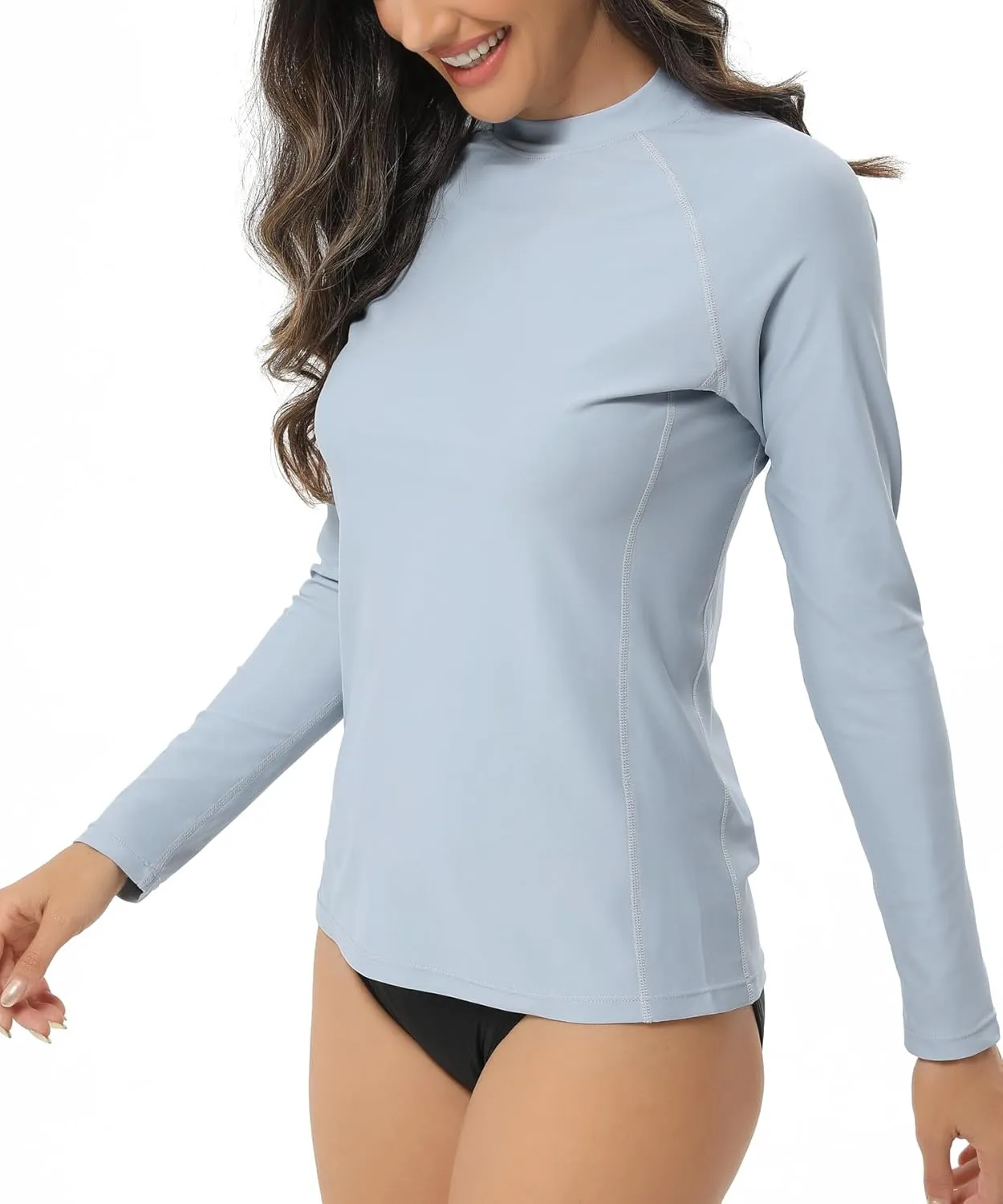 HUGE SPORTS Women's Rash Guard Long Sleeve Sun Protection UPF 50  Swimwear Shirts Quick Dry Swimsuit Surf Top