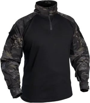 IDOGEAR SPORTS G3 Combat Shirts Mens Tactical Shirt with Elbow Pads 1/4 Zipper Collar Long Sleeves Top Military Clothing