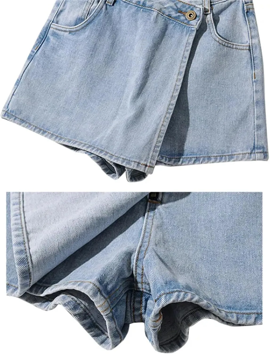 Irregular Denim Skirt for Women Vintage High-Waisted Slim A-Line Jeans Short Skirt