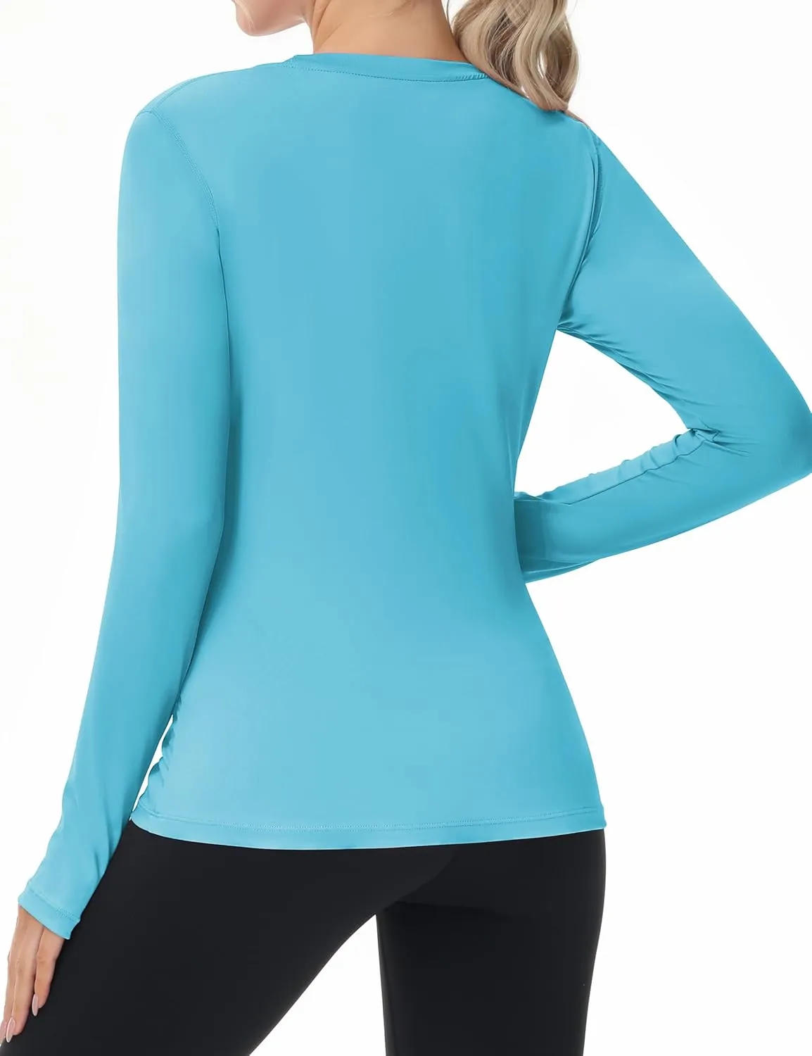 isnowood Women's Sun Protection Long Sleeve Shirts, UPF 50  UV Rash Guard Swim Clothing, Workout Hiking Running Athletic Tops