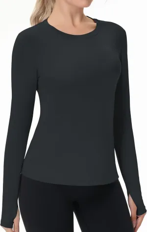 isnowood Women's Sun Protection Long Sleeve Shirts, UPF 50  UV Rash Guard Swim Clothing, Workout Hiking Running Athletic Tops
