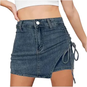Jean Skirts for Women Y2k Denim Skirt Stretchy Mini Skirt Skorts Cargo Skirt