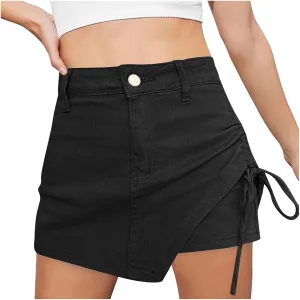 Jean Skirts for Women Y2k Denim Skirt Stretchy Mini Skirt Skorts Cargo Skirt