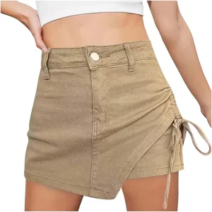 Jean Skirts for Women Y2k Denim Skirt Stretchy Mini Skirt Skorts Cargo Skirt
