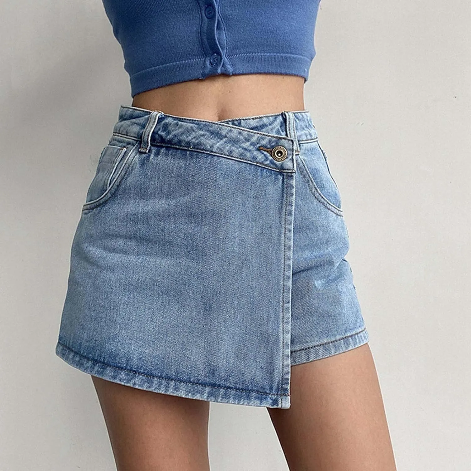 Jean Skirts for Women Y2k Denim Skirt Stretchy Mini Skirt Skorts Cargo Skirt