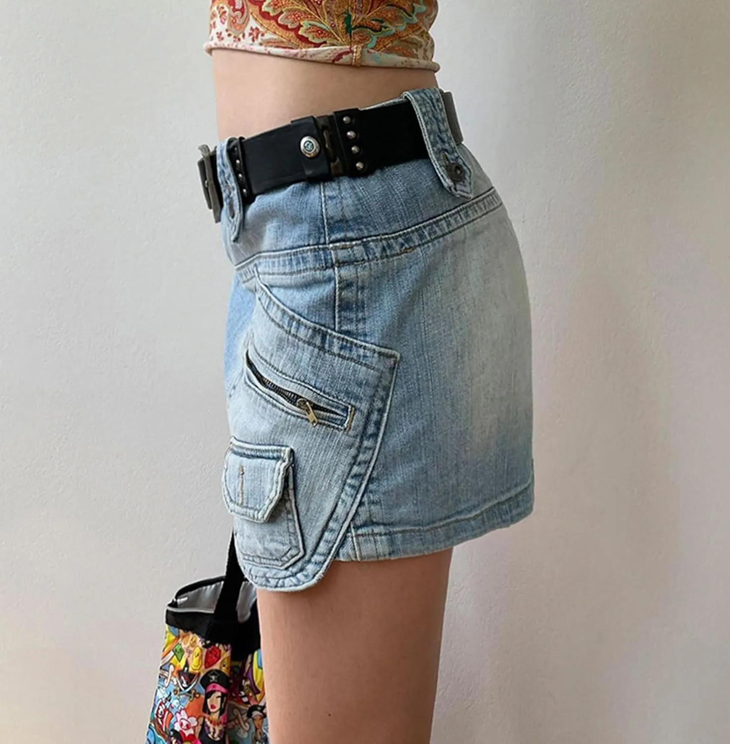 Jean Skorts Skirts for Women Summer Trendy Denim Mini Skirt with High Waisted Shorts