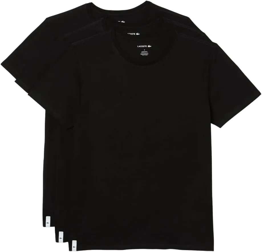Lacoste Men's 100% Cotton Regular Fit Crew Neck T-Shirt, 3-Pack