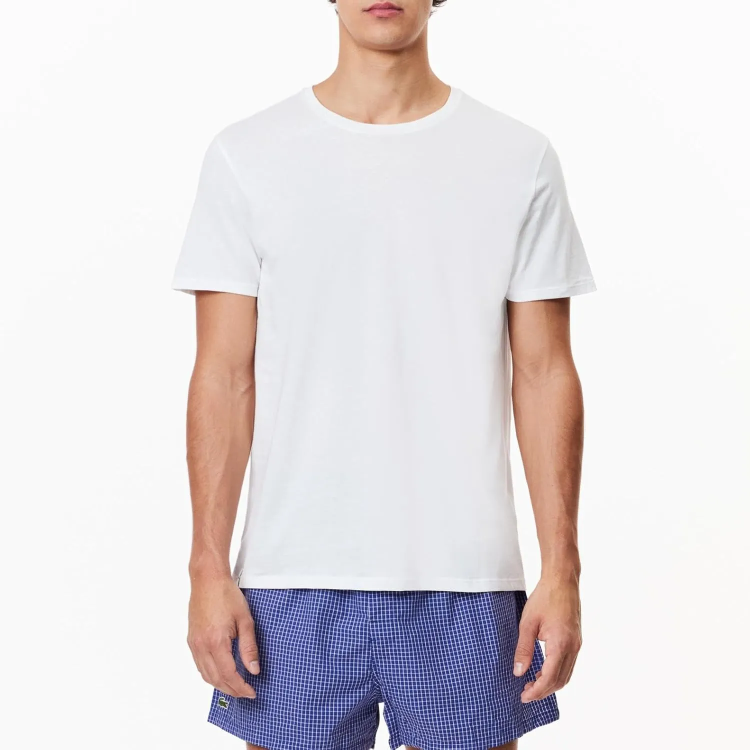 Lacoste Men's 100% Cotton Regular Fit Crew Neck Undershirt, 3-Pack