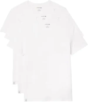 Lacoste Men's 100% Cotton Regular Fit Crew Neck Undershirt, 3-Pack