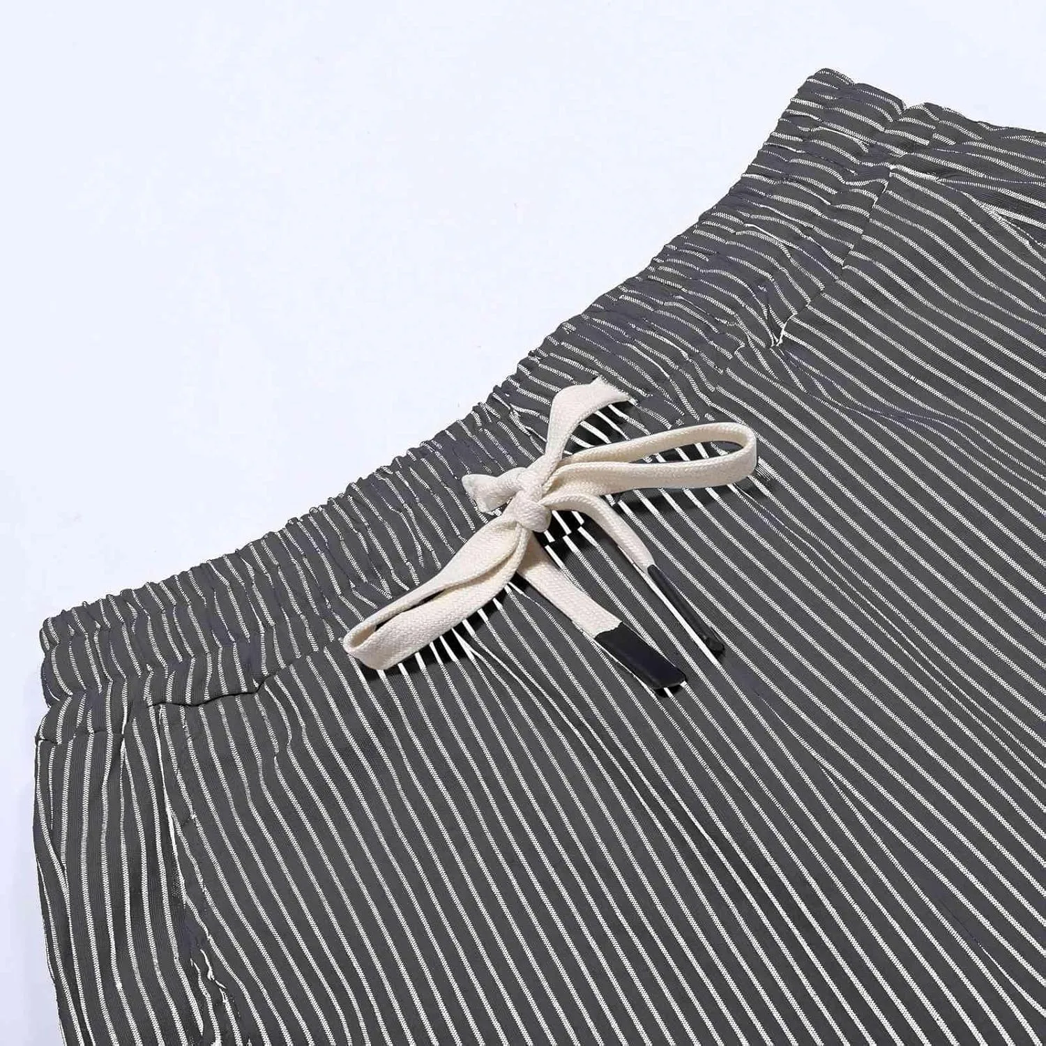 Linen Capri Pants for Women Casual Summer Lightweight Capris High Waist Drawstring Cropped Pants Side Button Trousers
