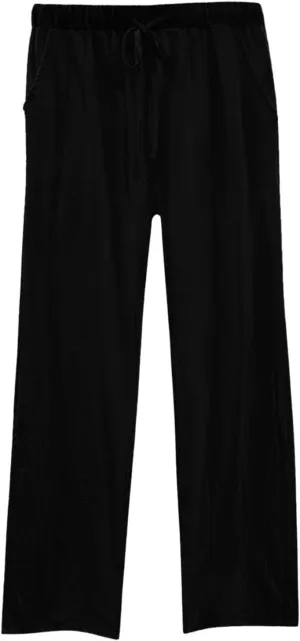 Linen Pants for Women 2025 Summmer Straight Leg Lounge Beach Pant High Waisted Elastic Drawstring with Pockets