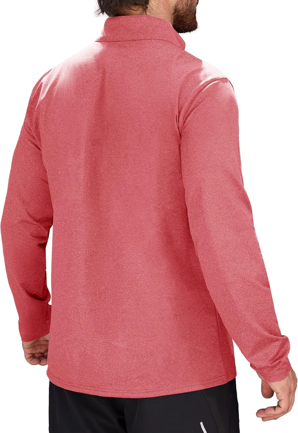 MAGCOMSEN Mens Quarter Zip Pullover Fleece Lined Long Sleeve Golf Shirts 1/4 Zip Thermal Running Athletic Sweatshirts