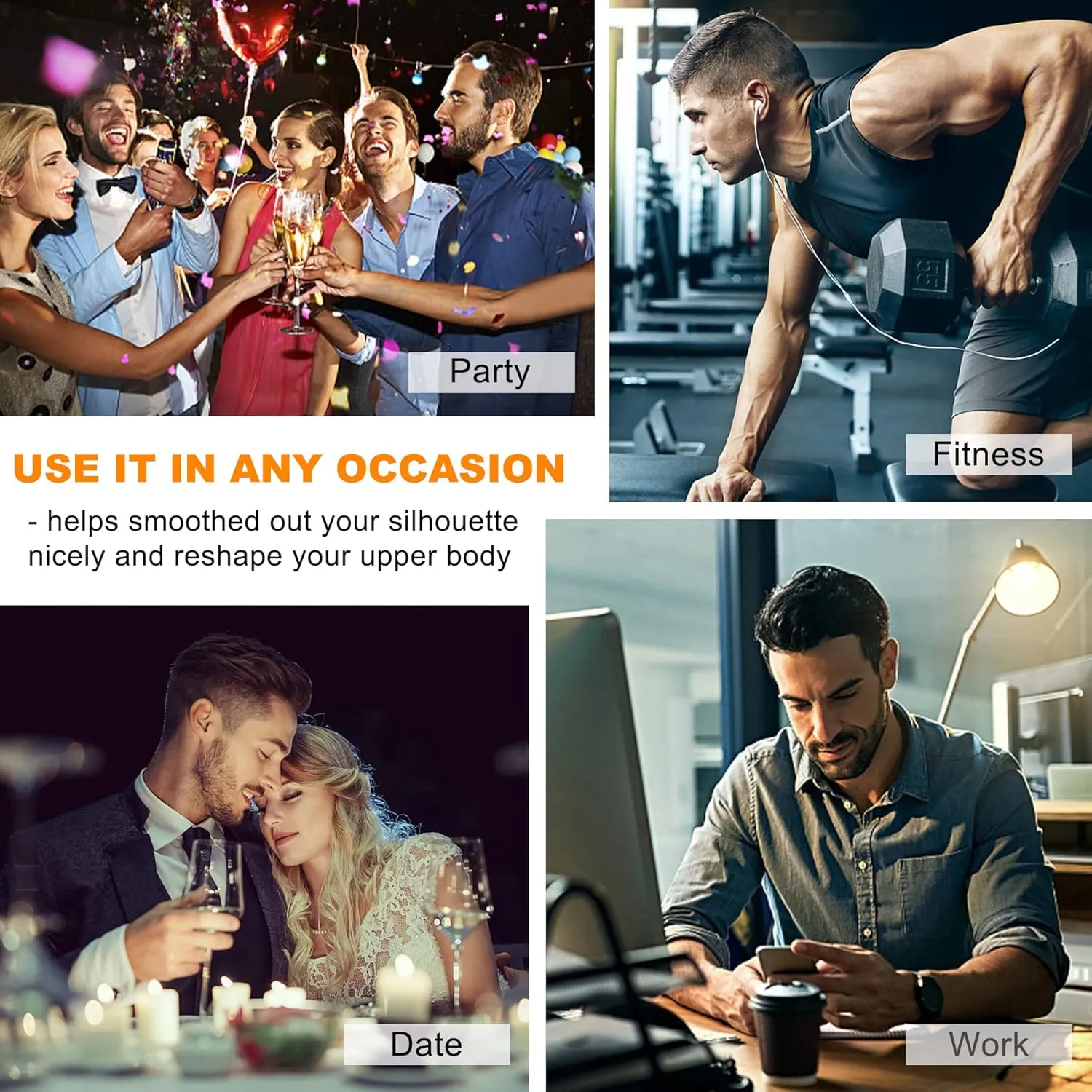 Men Compression Shirt for Body Slimming Tank Top Shaper Tight Undershirt Tummy Control Girdle