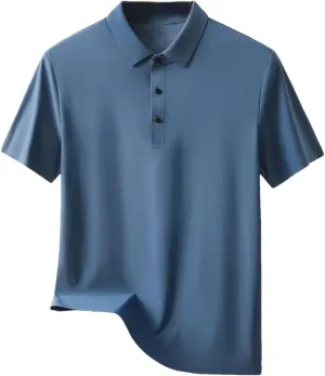 Men Slim Fit Polo Shirts Men Quick Dry Short Sleeve T-Shirt Ice Silk Quick Dry Fit Sports Tee