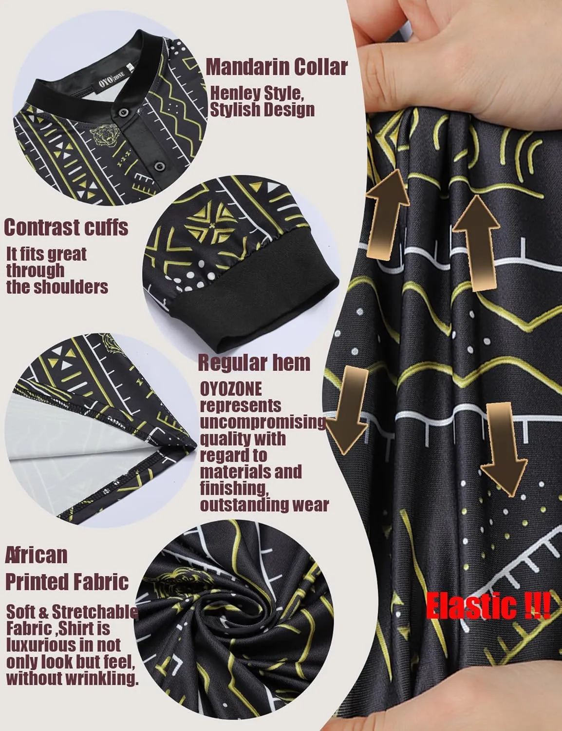 Men's African Traditional Pattern Print Shirt Casual Long Sleeve Button Down Shirts Luxury Printed Dashiki for Men