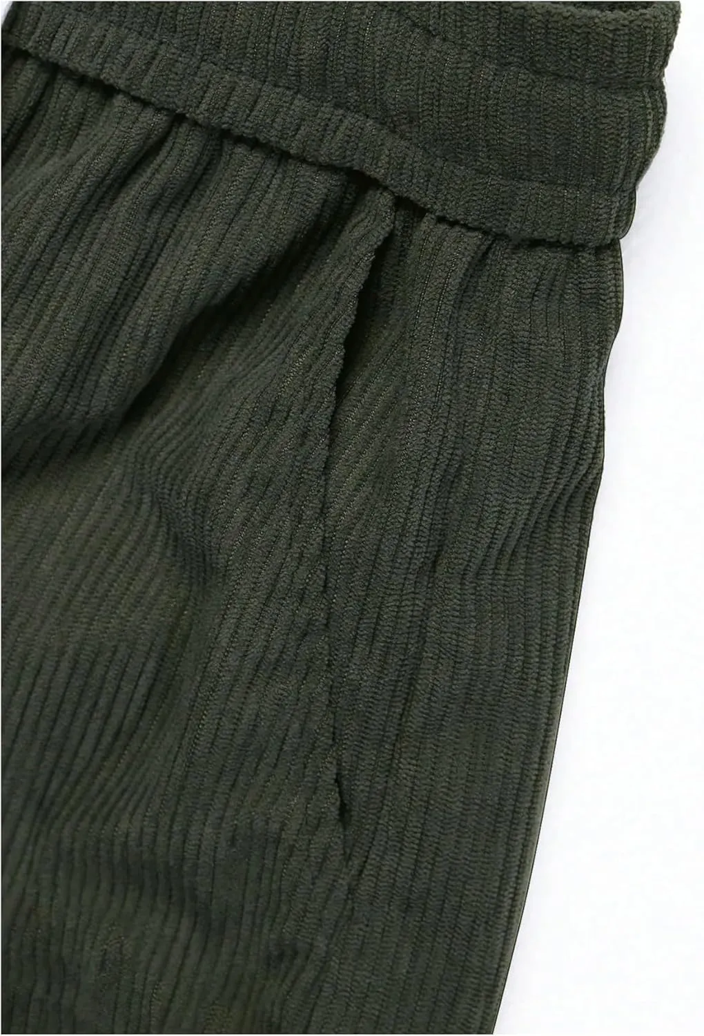Men's Baggy Pants Tie Front Drawstring Waist Corduroy Pants Casual Loose Straight Leg Pants Trousers