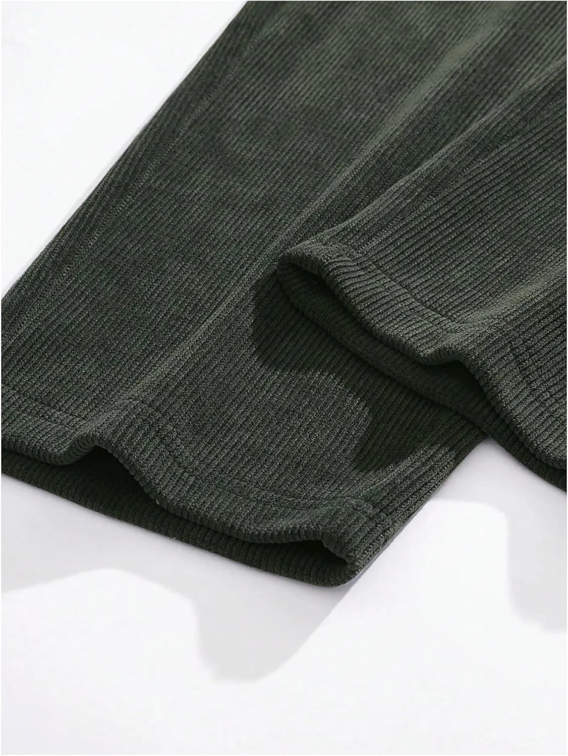 Men's Baggy Pants Tie Front Drawstring Waist Corduroy Pants Casual Loose Straight Leg Pants Trousers